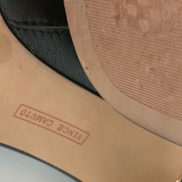 Vince Camuto Black & Gold Leather Stiletto Bootie - Picture 9 of 11